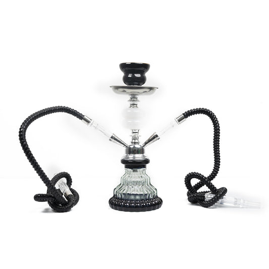 Hookah Pipe Small Double Tube Portable ShiSha Pipe Set 28cm