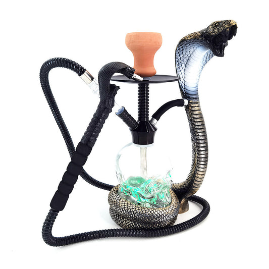 Cobra Shisha Pipe Multicoloured Lighted Skull Water Bottle 42cm Hookah