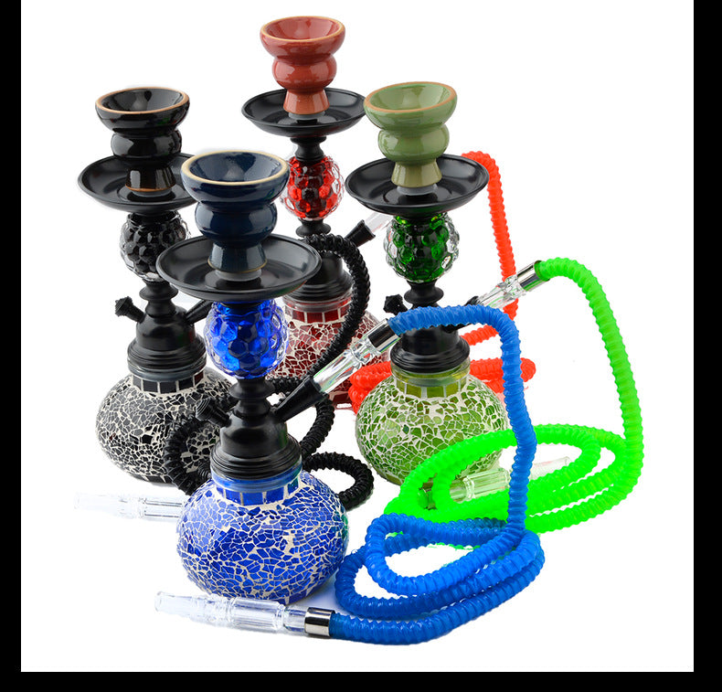 Hookah Pipe Small Size Portable ShiSha Pipe Set Glass Ball 26cm