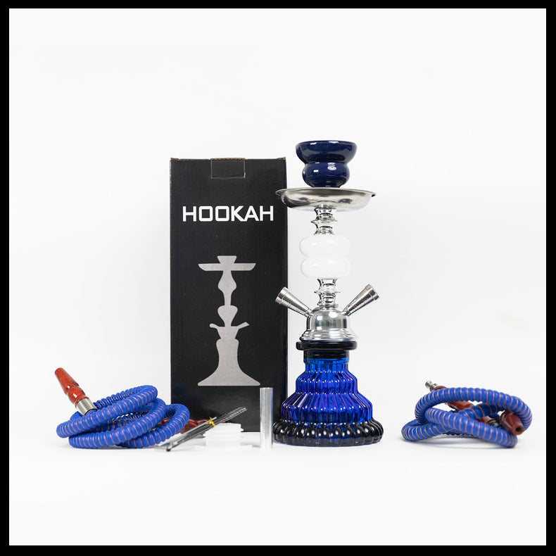 Hookah Pipe Small Double Tube Portable ShiSha Pipe Set 28cm